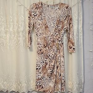 Animal print crisscross front dress